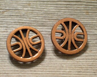 Vintage RENOIR Copper DANCE Modernist Clip Earrings