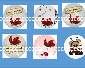 10 glass cabochons 20 mm art print