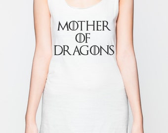 Mother of Dragons Khaleesi Shirt Tank Top Game of Thrones Quote White Shirts Women Shirt Size S M L