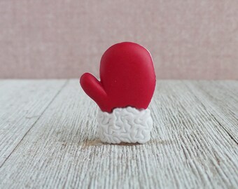 Santa's Mitten - Christmas - Glove - Tie Tack or Lapel Pin