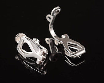2 clip earrings / silver for non-pierced ears sleeper