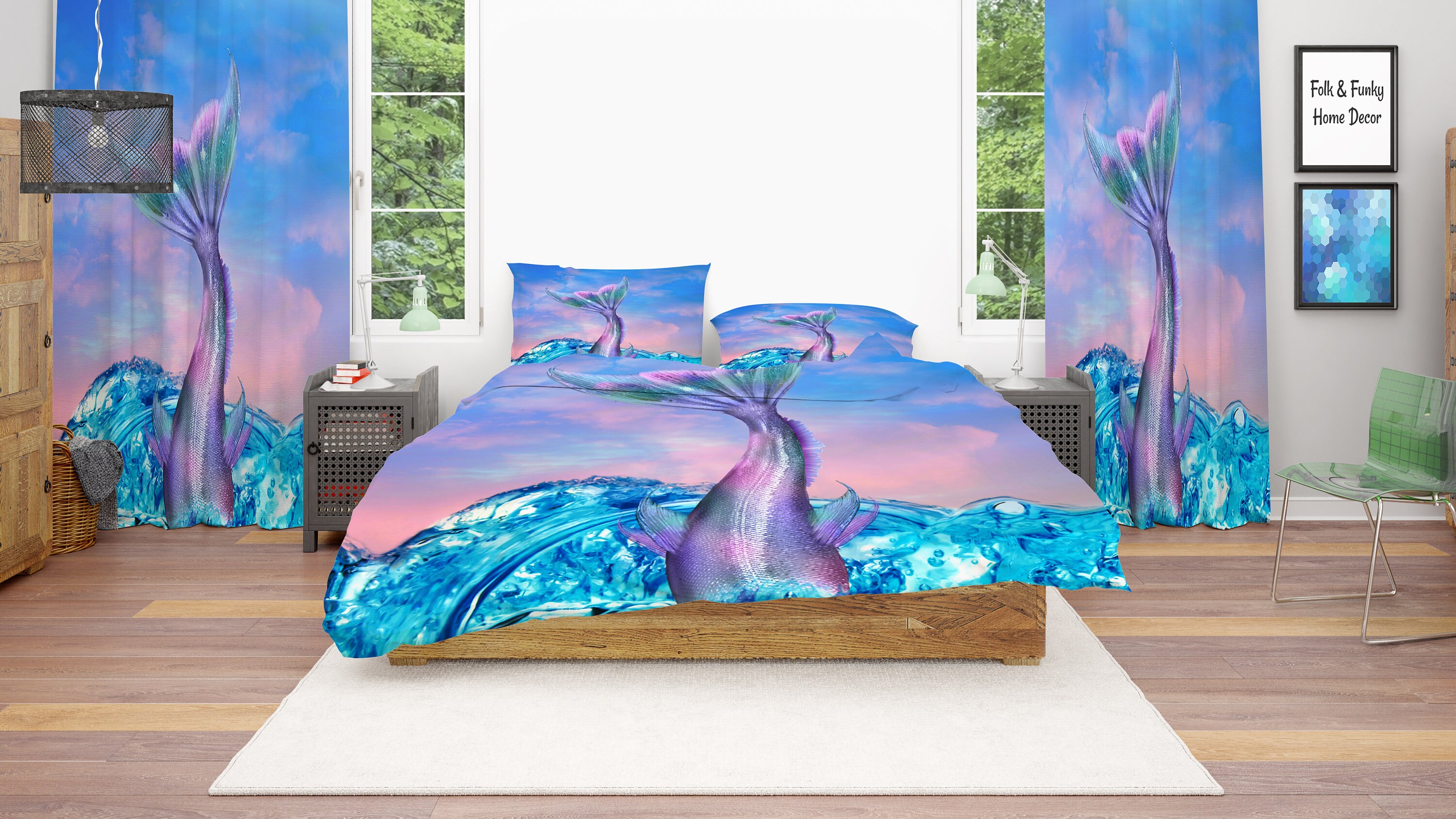 Mermaid Tail Comforter or Duvet CoverTwin Full Queen King