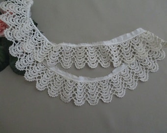 FREE SHIPPING Vintage Crochet Lace Antique Lace Collar Trim Cotton Tatting Circular