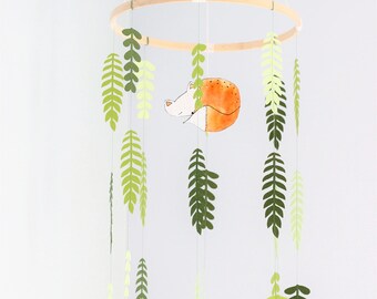 Fox baby mobile, nursery mobile, woodland animals mobile, baby mobile, woodland mobile, woodland nursery decor, woodland fox nursery decor