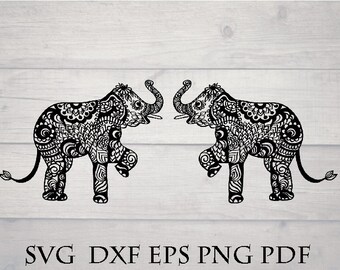 2 Baby Elephant mandala svg / elephant zentangle svg / mandala elephant svg / zentangle elephant svg / mandala stencil / elephant for cricut