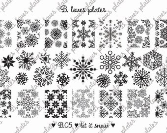 B.05 - let it snow - nail stamping plates (B. Loves Plates )