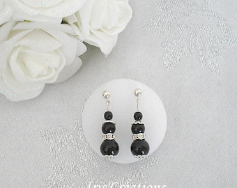 Amalia black and rhinestone earrings