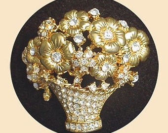 Rhinestone Bouquet Vintage Brooch Pin