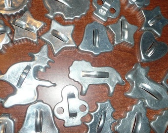 Vintage Aluminum Full Imprint Cookie Cutters Assorted Themes