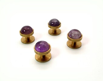 Purple Tuxedo Shirt Studs – Amethyst Tuxedo Shirt Studs III