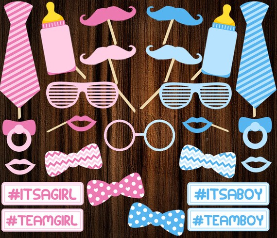 Printable Gender Reveal Photo Booth Props Printable Baby