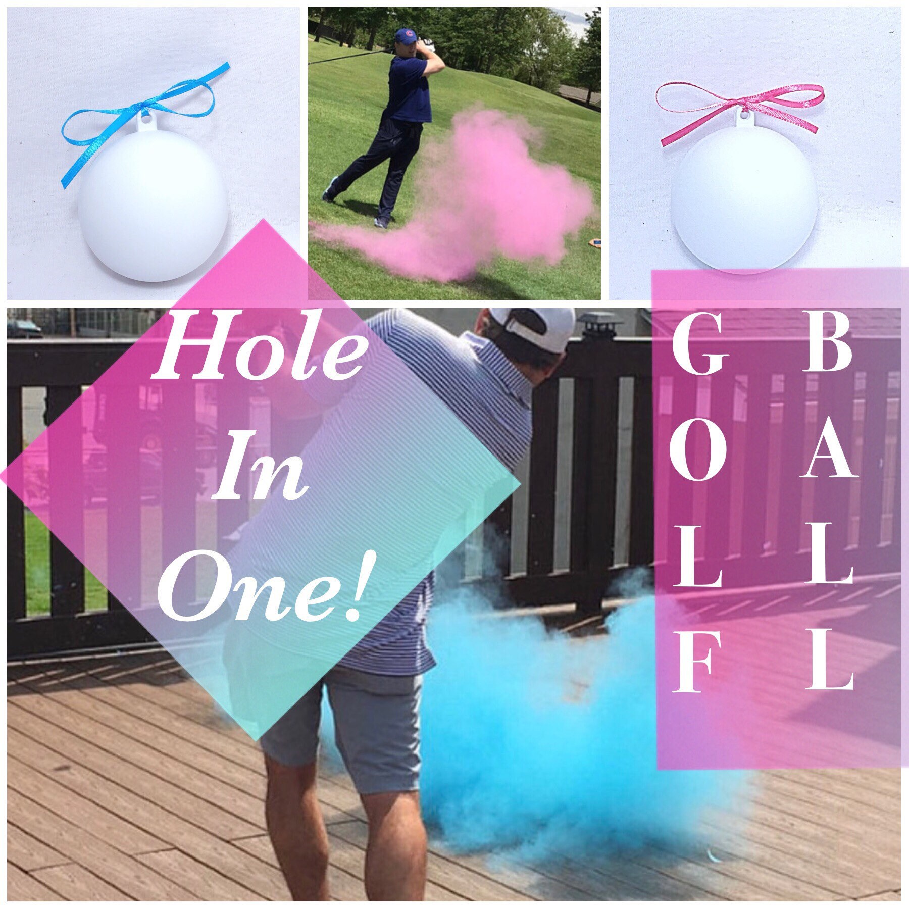 GOLF BALL Gender Reveal Gender Reveal Ideas Golf Ball Reveal