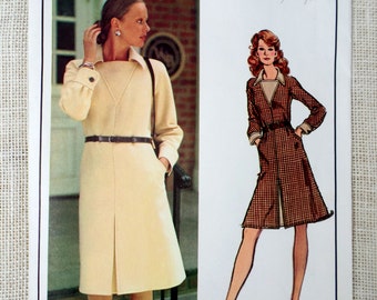 Vintage Pattern Vogue Paris Original 2800 Nina Ricci Bust 32.5 1970s career front pleat skirt belted secretary executive