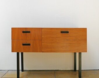 Jahrgang minimalistischen rechteckigen Holz Nachttisch Retro Mid Century Modern Mini Anrichte Loft Studio Home Decor skandinavischen MCM West Germany
