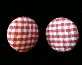 Colorful Gingham Stud Earrings
