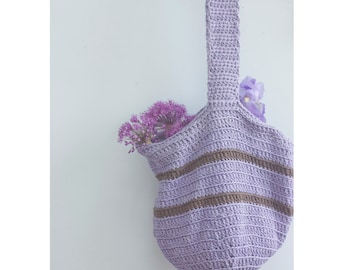 Eco Friendly Cotton Tote Bag, Custom Reusable Market Bag, Crochet Slouchy Bag, Book Bag, Beach Bag