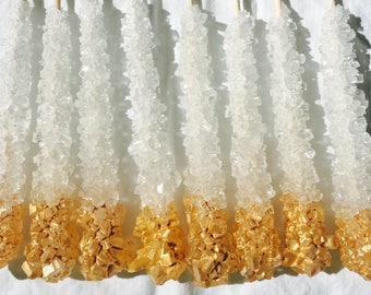 Gold Dipped Rock Candy Party Favor!