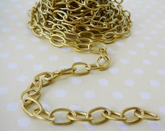 Brass Cable link Chain, 3 feet, 10mm Cable jewelry making supplies