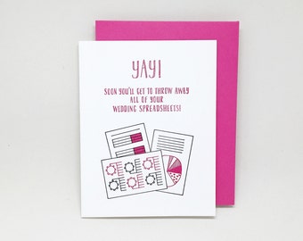 Bridal Shower Card // congratulations card, wedding shower card, funny bridal shower card, wedding organizer, funny wedding card