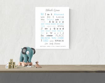 Personalized Godson Print | Godson Baptism Gift | Gift For Baptism | Boy Nursery Art - 44777