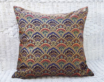 Boho Pillows, Moroccan Pillows, 18x18, Bohemian Pillow Covers, Purple Throw Pillows, Couch Cushions, Gold, Teal, Purple Pillows, Sofa Pillow