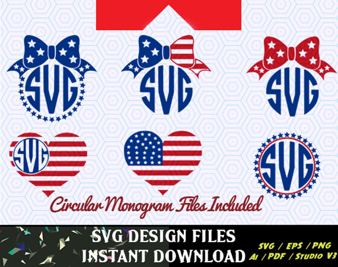 Download American Flag Monogram Frames, 4th of July svg, Memorial Day, 4th of July SVG, 4th of July SVG ...