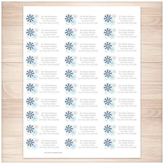 snowflake address label