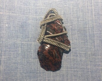 Obsidian and Sterling Silver Pendant
