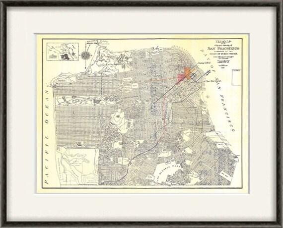 San Francisco map print map vintage old maps Antique map San Francisco map print map vintage old maps Antique map
