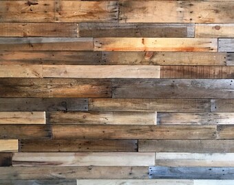 Reclaimed Pallet Boards 25 sq ft *Sealed* - Dismantled Pallet Wood - Reclaimed Wood - Accent Wall - Shiplap