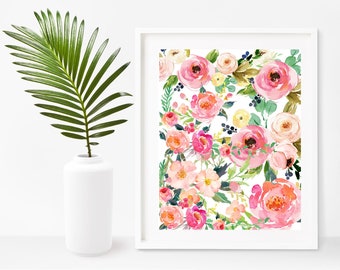 Watercolor Flower Print Wall Art Shabby Chic Instant Download Printable Watercolor Flower Print Wall Art Shabby Chic Instant Download Printable
