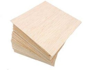 BALSA WOOD Squares 4" X 4" - Cuttable with Cricut, hobby knives or scissors - Thin, Flexible Wood for Crafts