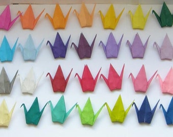 100 Rainbow Multicolor Origami Paper Cranes