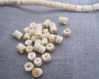 Heishi beads 50 natural coconut