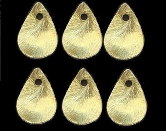 Magasin de vente... 10pcs 24k de Bali Vermeil brossé en forme de goutte perles ondulé 13x8mm