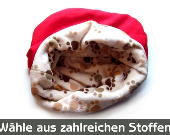 Snugglebag, Schlafsack Hunde, Hundeschlafsack, Hundedecke, Kuscheldecke Hund, Kuschelsack Hund Fleece, Hundebett Hundedecke Pfoten rot