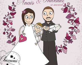 Anaïs & Thibault wedding invitation
