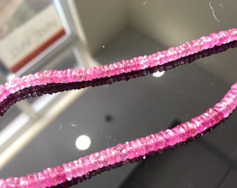 Beautiful shaded pink sapphire wheel facet cut 4mm, sold by set of 20 beads