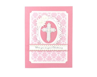 Christening card, Christening card for girls, Christening card goddaughter, Christening card for granddaughter, Christening gift