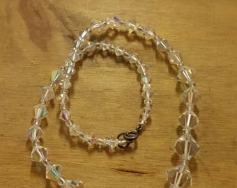 Heavy Vintage Glass Crystal Necklace