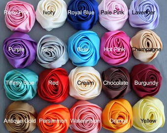5 Silk Rolled Rose Flower Rolled Rosette Satin Rolled Rose Flower Fabric Flower Bride Hair Accessory Free Shipping 20USD SF999
