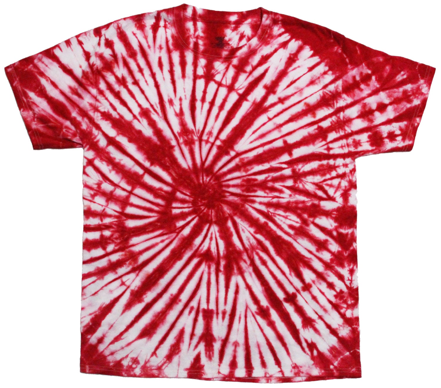 Tie Dye T-Shirt Fire Red Spiral Short Sleeve S M L XL 2XL 3XL