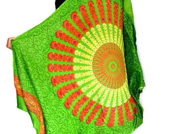 Mandala Scarf/ Shawl/ Sharong/Beach wrap/Mandala Chakra / Mandala Chakra scarf/ handmade scarf/ Yoga Scarf/ Meditation clothing/Scarf