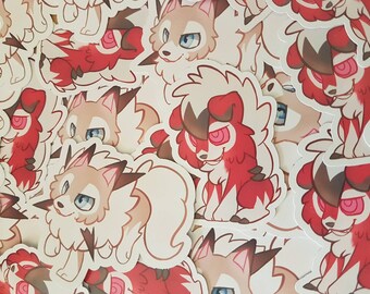 Pokemon / Lycanroc / Geeky / Sticker / Gift / Nerd / Geek / Video Game / Laptop / Custom / Planner