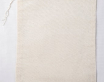 25 6x8 Natural Cotton Muslin Drawstring Bags
