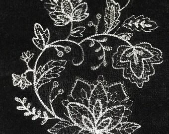 Jacobean Embroidered Velour Hand Towel