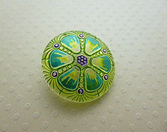 Lemon Green 27 mm - B27 0387 glass button