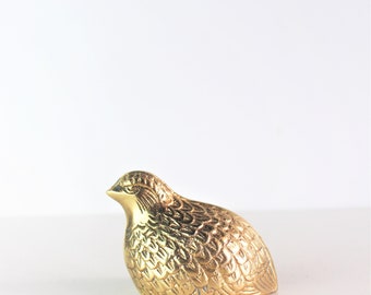 Vintage Brass Partridge Quail Bird