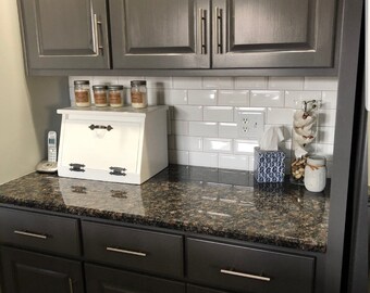 Wood Bread Box, Painted, Personalization Available, Bread Bin, Kitchen Storage, Organization, Country, Countertop
