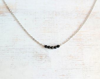 Silver Necklace with Onyx
